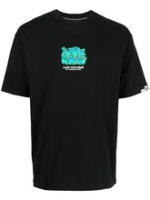 AAPE BY A BATHING APE GRAFITI LOGO BLUE/TURQOISE BLACK TEE