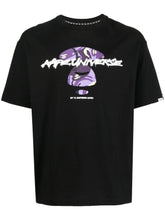 AAPE BY A BATHING APE APE FACE PURPLE/GREEN BLACK TEE