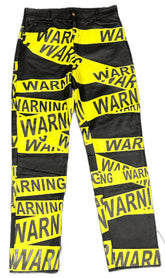 Metstar Caution Tape Leather Pants