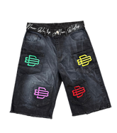 Chaser Brand Multipocket Black/ Muliti-Color Jorts