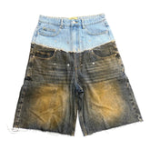 Krazy Ambitions Double Jean Shorts Blue Denim