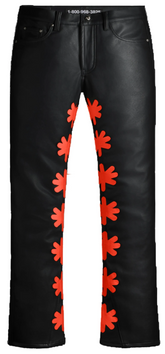 Lost Shdws Leather Jeans Red