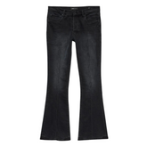 Purple Pintuck Flare Black Jeans P004