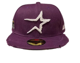 Time2vintage Distressed I Love Houston - Purple Fitted