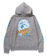 BAPE Moon Ape Head Pullover Hoodie Grey