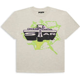 Hellstar Jesus Emblem T-Shirt Light Grey Green Purple