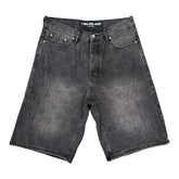 LostShdws Embossed Jean Shorts Black