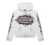 Hellstar Records Glitter Zip-Up White