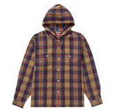 Supreme Printed Hooded Flannel Shirt Tan