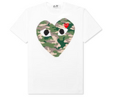 Comme des Garcons PLAY Play Camouflage Heart T-shirt White