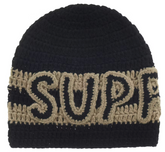 Supreme Crochet Logo Beanie Black