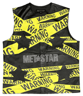 Metstar Caution Tape Leather Vest