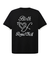 Birth of Royal Child Pearl Patchwork T-Shirt IN Black