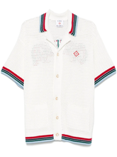Casablanca Faux Knitted Crochet Top White/Red/Green