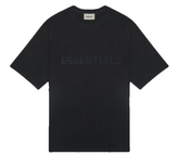 Fear of God Essentials Boxy T-Shirt Applique Logo Limo/Black Front Logo