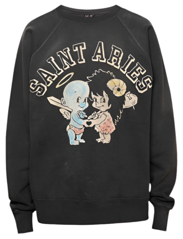 Saint Michael ARIES CREWNECK SWEATSHIRT BLACK