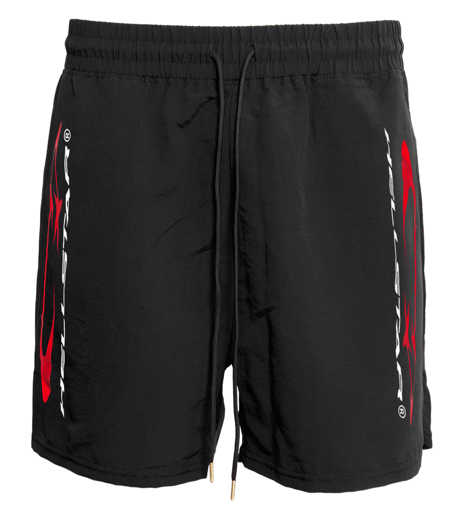 HELLSTAR SPORTS VERTICAL ATHLETIC SHORTS BLACK/RED