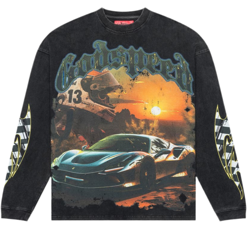 Godspeed Sunset Drift LS T-Shirt (Black Wash)