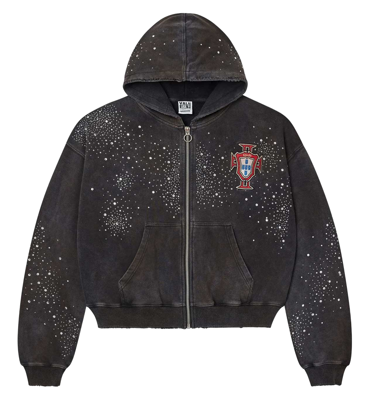 VALE FOREVER PLUTO CLUSTER ZIP UP HOODIE BLACK