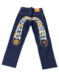 Evisu Embroidered Orange Words Jeans