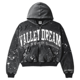 Vale Black Paint Zip Up Jacket