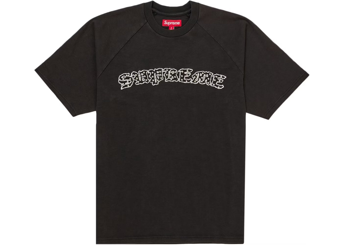 Supreme Rhinestone Raglan S/S Top Black