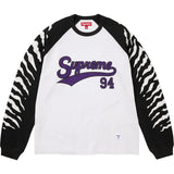 Supreme Tiger Raglan Baseball Top White
