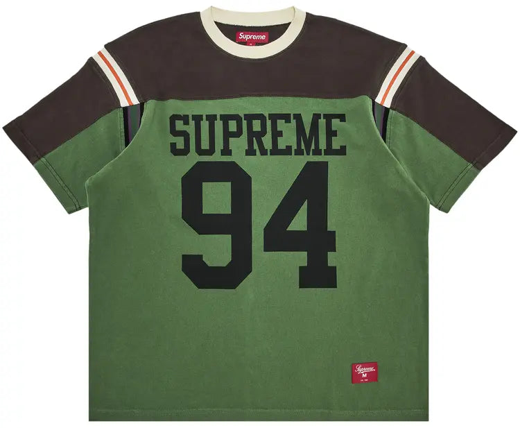 Supreme Split Short Sleeve Football Top Shirt Green