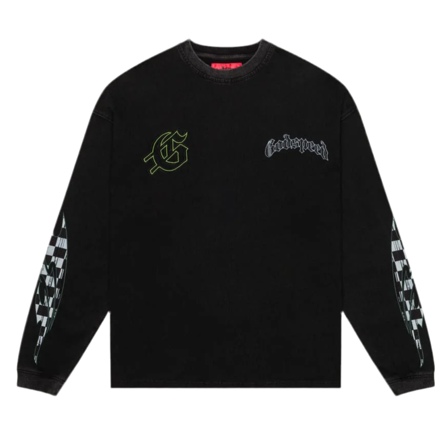 Godspeed Crashout LS T-shirt (Black Wash)
