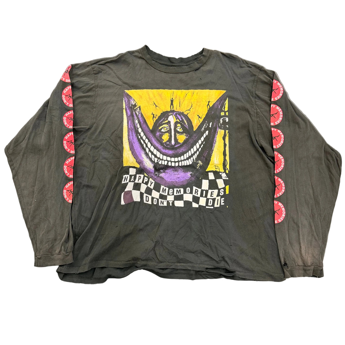 HMDD Smiley Long Sleeve Tee Shirt Black