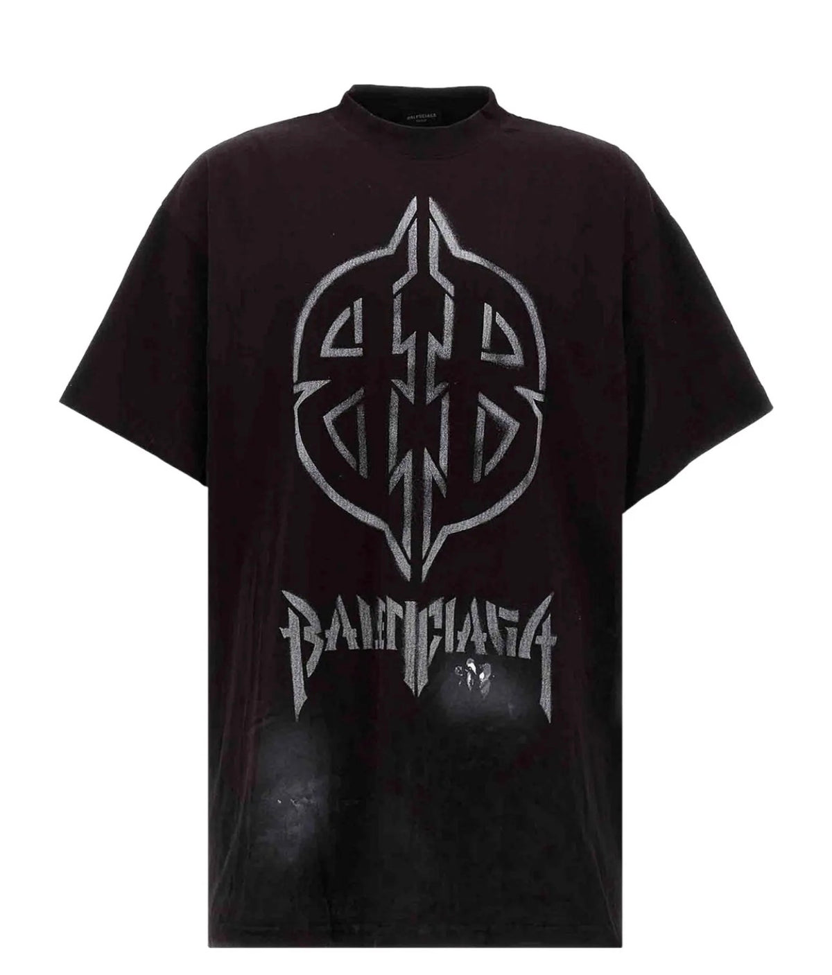 Balenciaga Oversized Metal Stencil T-Shirt 'Washed Black/White'
