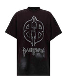 Balenciaga Oversized Metal Stencil T-Shirt 'Washed Black/White'