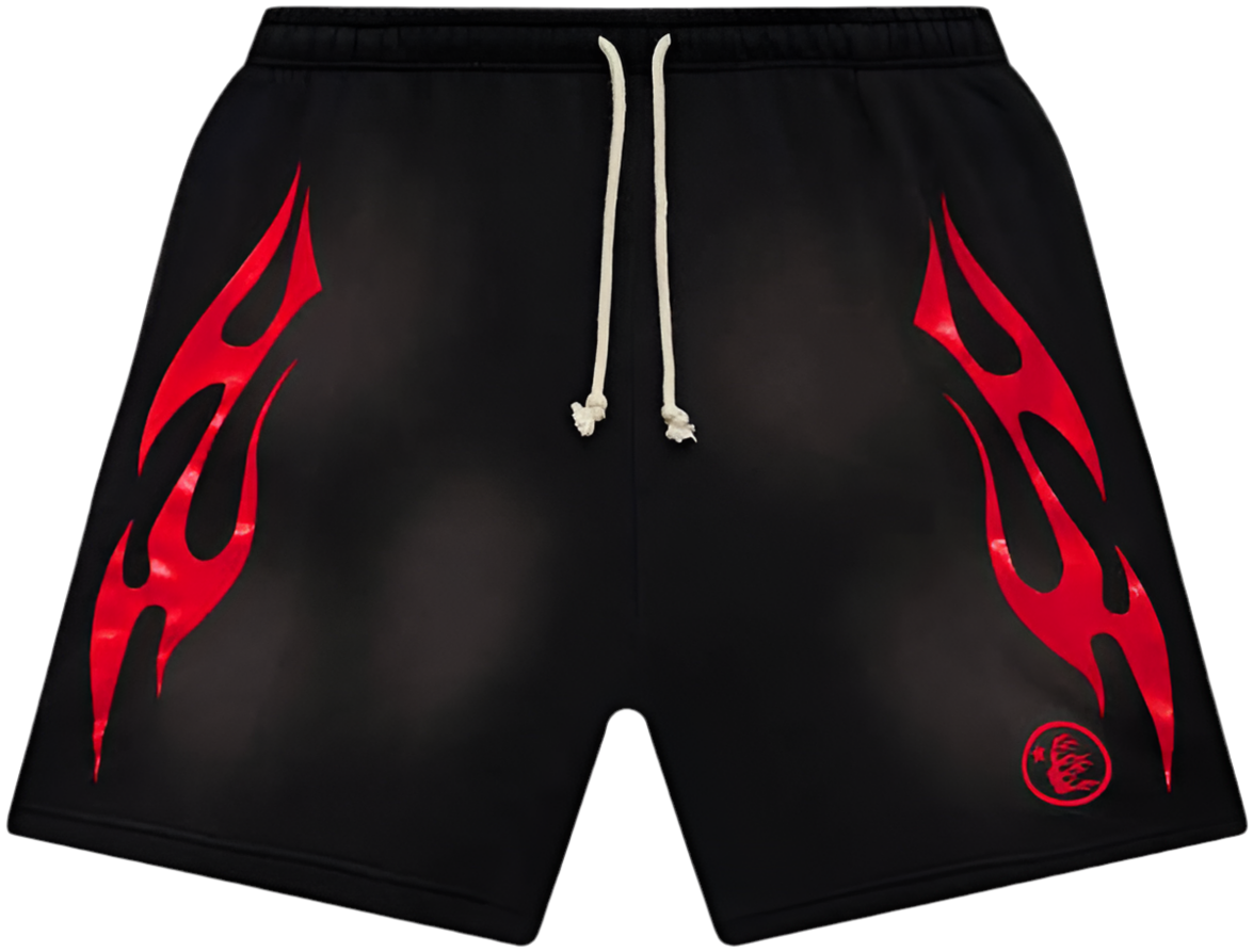 Hell Star Flame Shorts Black/Red