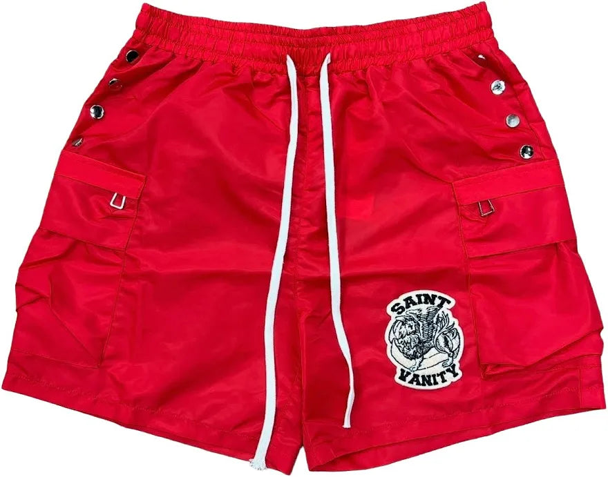 Saint Vanity Cargo Shorts Red