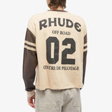 Rhude Men's Long Sleeve Triple R Contrast T-Shirt in Khaki/Black