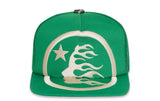 Hellstar Big Logo Trucker Snapback Hat Green