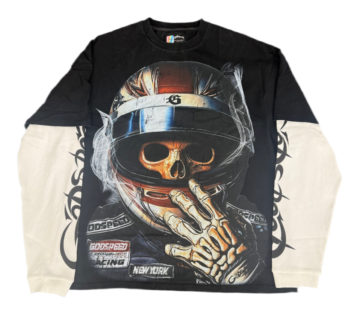 Godspeed Space Traveler Layered Long Sleeve Tee Shirt Black
