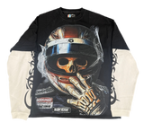 Godspeed Space Traveler Layered Long Sleeve Tee Shirt Black