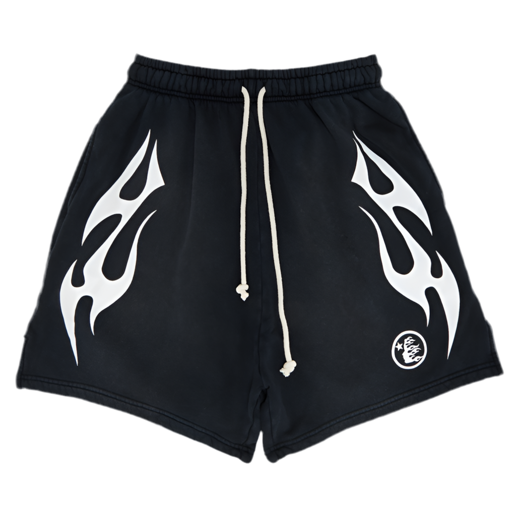 Hell Star Flame Shorts Black/White