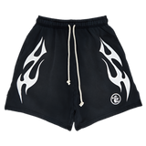 Hell Star Flame Shorts Black/White