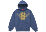 Wings Zip Up Hooded Sweatshirt (Blue)
