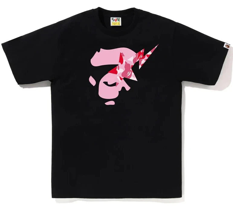 BAPE Face Sta Tee Black Pink