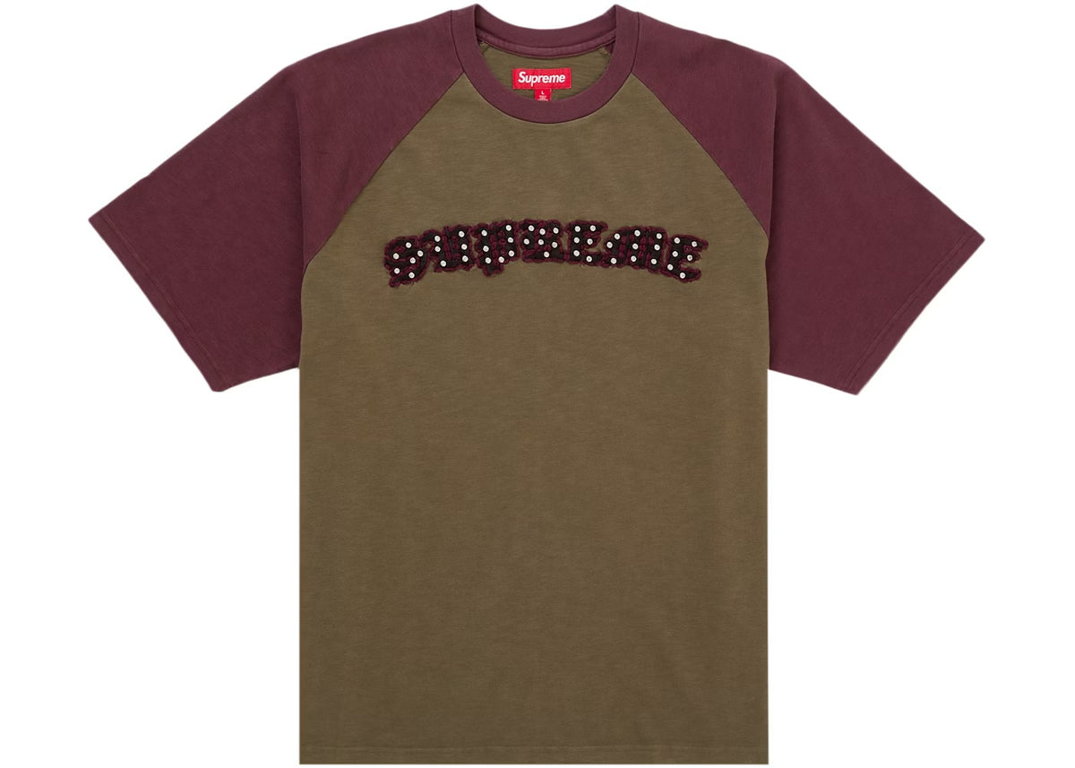 Supreme Rhinestone Raglan S/S Top Olive