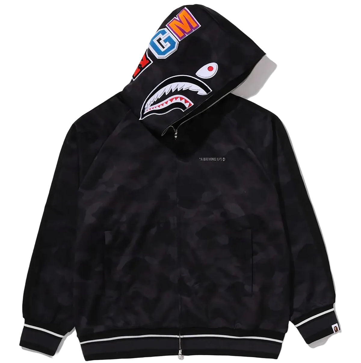 Camo Shark Relaxed Fit Hoodie Track Jacket