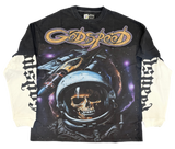 Godspeed Space Traveler Layered Long Sleeve Tee Shirt Black Orange