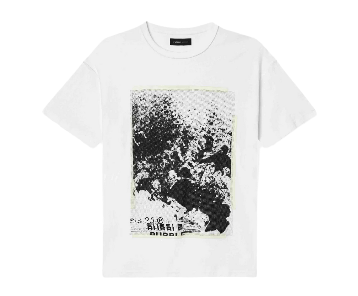 PURPLE BRAND WHITE MOSH TEE