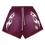 Hellstar Flame Shorts Burgundy/White