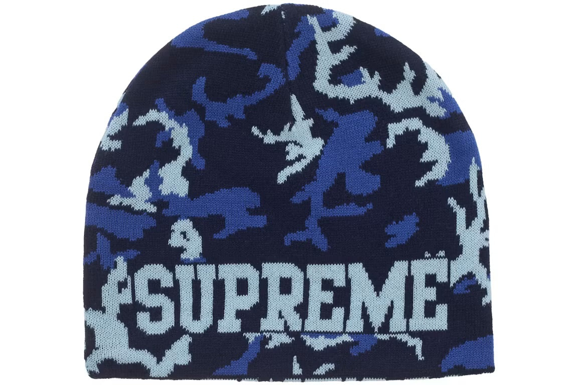 Supreme Reversible Camo Beanie Blue