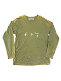 Off White Vintage Paint Long Sleeve Shirt Kombu Green