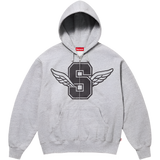 Wings Zip Up Hooded Sweatshirt (Grey)
